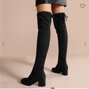 DREAM PAIRS Laurence Chunky Heel Thigh High Boots size 8 NEW